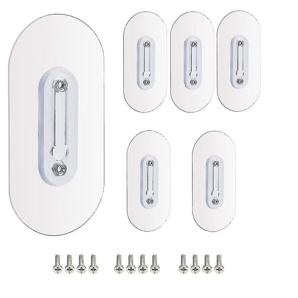 6 Pack Adjustable Adhesive Screw Hooks With Screws For Bathroom Kitchen Wall Tile Shower