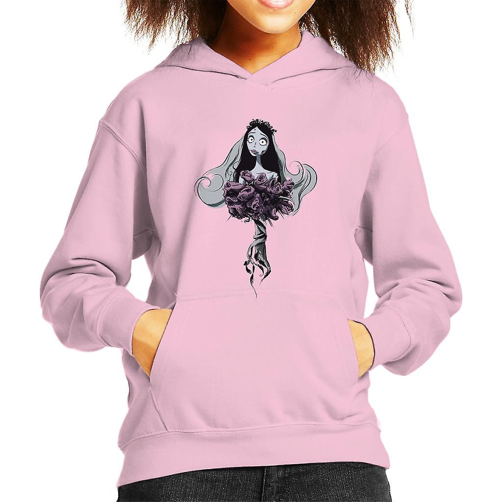 Corpse Bride Emily Red Roses Kid's Hooded Sweatshirt