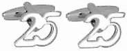 David Van Hagen Number 25 Celebration Cufflinks - Silver