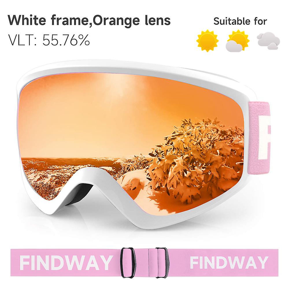 Findway Ski Goggles Goggles Otg Anti-fog Winter With 100% Uv