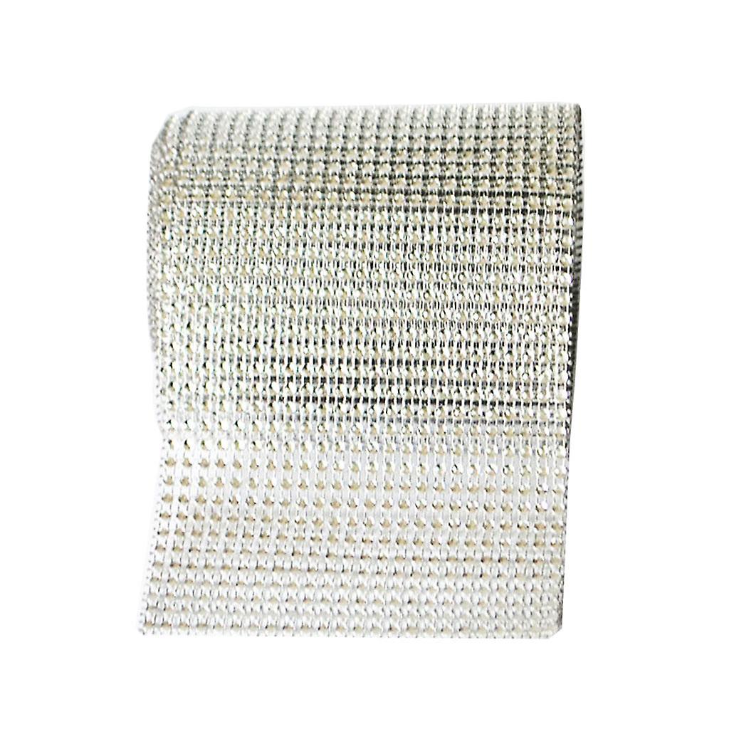 5 Yard 24 Rows Rhinestone Ribbon Trim Net Drill Mesh Wrap DIY Craft Silver