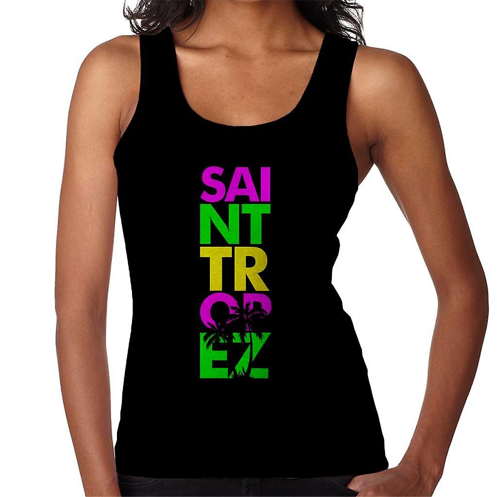 Saint Tropez Retro Colour Text Women's Vest