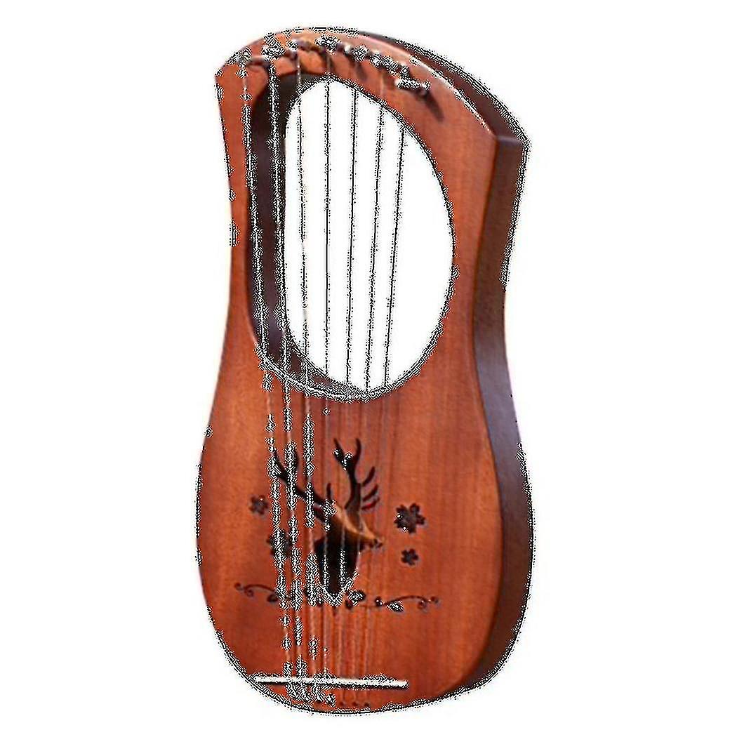 7 cordes Lyre Harpe Acajou Bois Massif Métal Cordes Instruments à Cordes