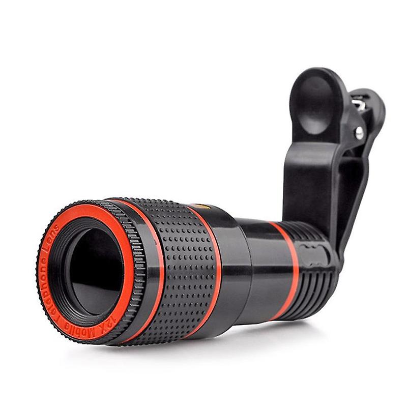 Universal Hd 12x Optical Zoom Camera External Telescope Lens With Clip For Mobile Phone