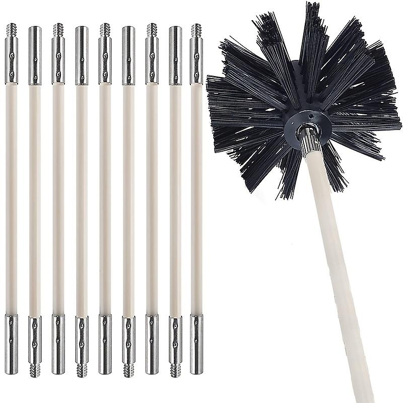 Effortlessly Clean Your Dryer Vent With Our Flexible Brush Kit - Includes 9 Rods And 1 Synthetic Brush Head For Lint Removal