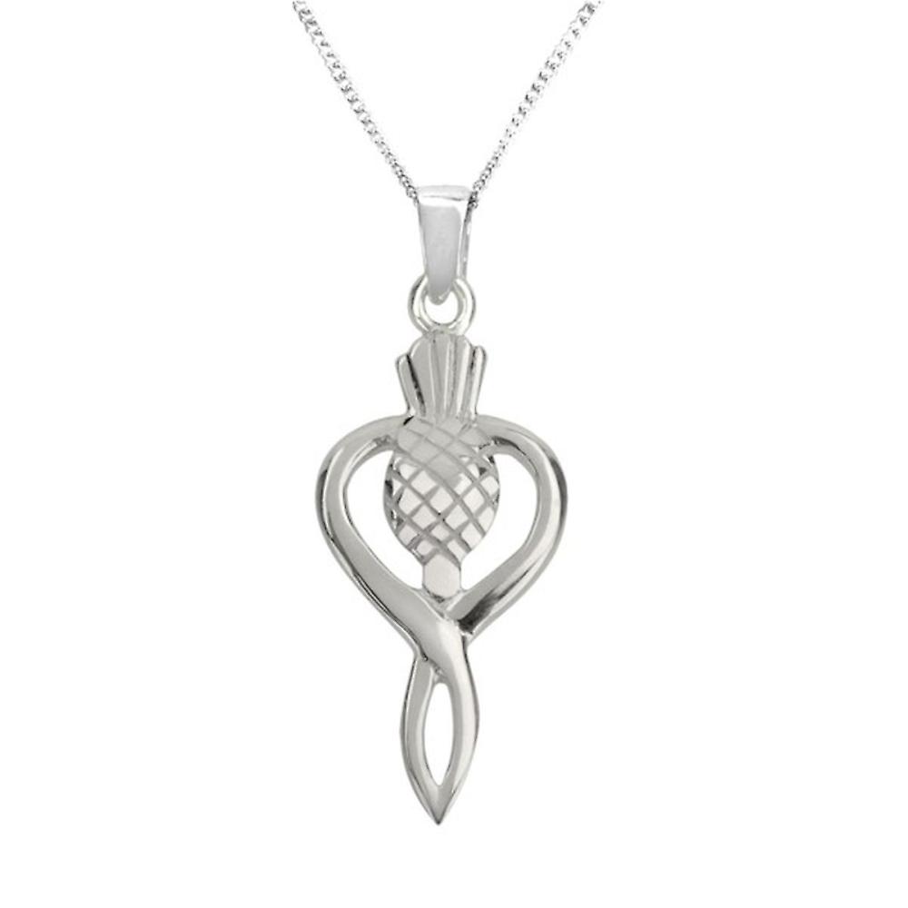 Scottish Thistle Flower Of Scotland Necklace Pendant Drop - Includes 18"Chain