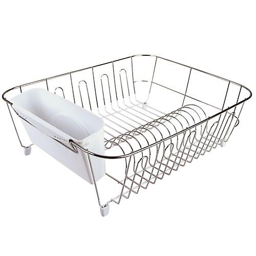 D.Line Small Detachable Dish Drainer Chrome/Pvc Quickly Dries Dishes With Caddy