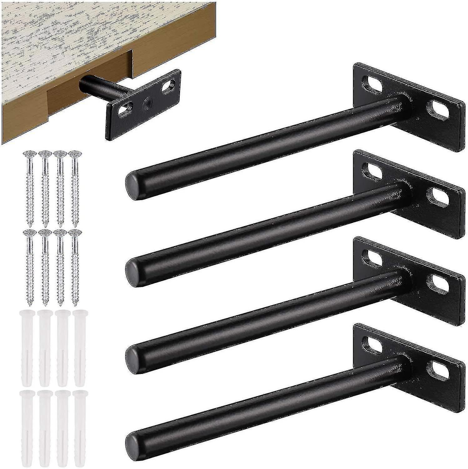 4pcs Support d’étagère flottant, support d’étagère invisible en métal, étagère cachée robuste Bracke