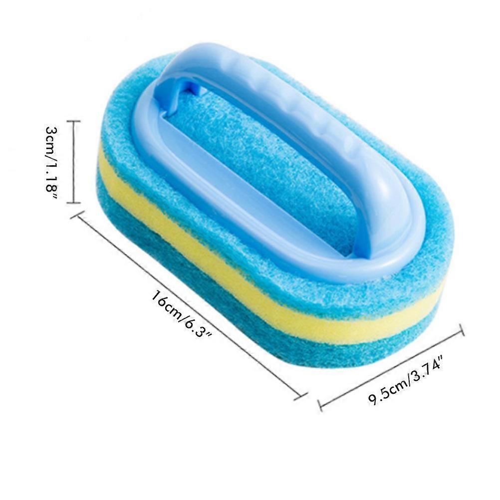 Sponge Cleaning Brush for Kitchen Bathroom Portable Sponge Brush with Plastic Handle 2Pcs Multifunction Sponge Brush