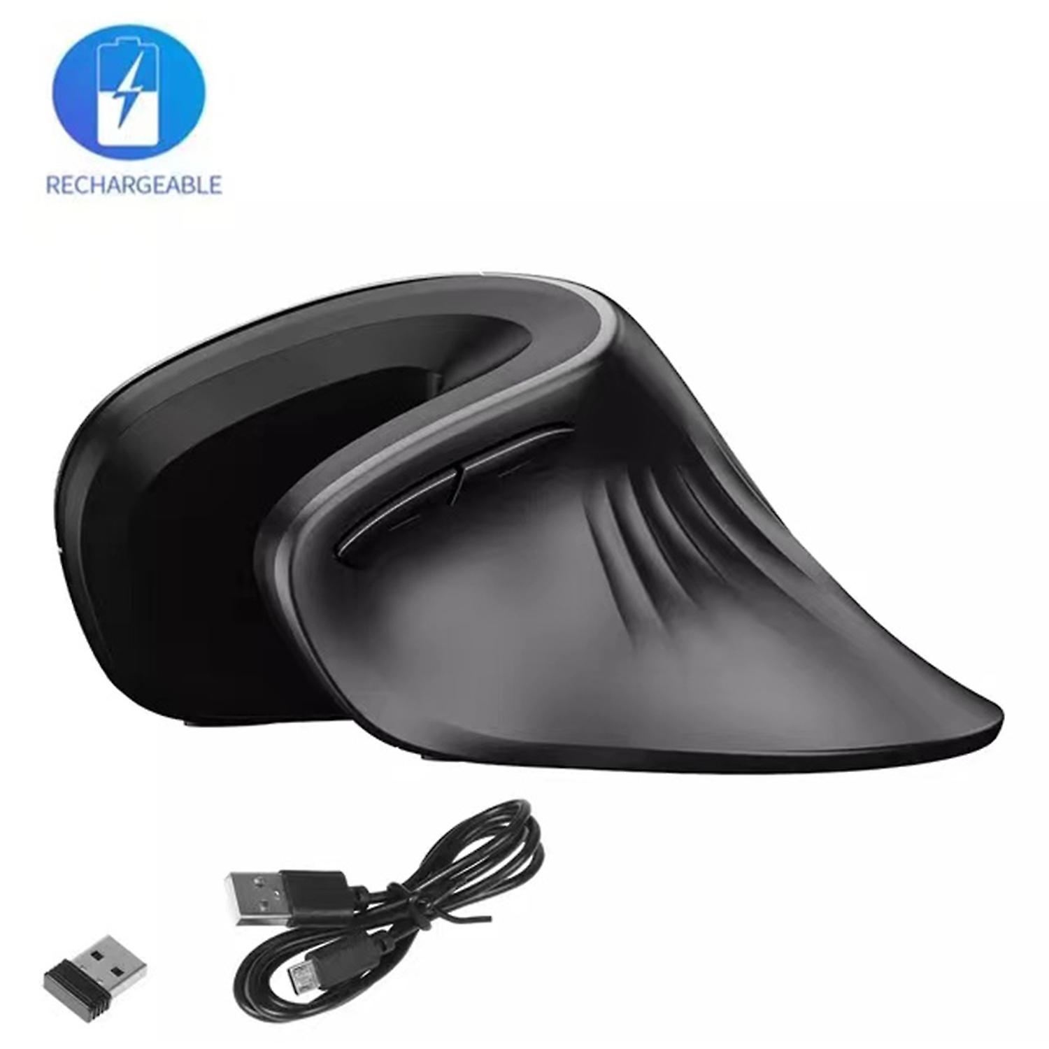 2.4G wireless vertical mouse ergonomics vertical mouse office game mouse 3 levels DPI black