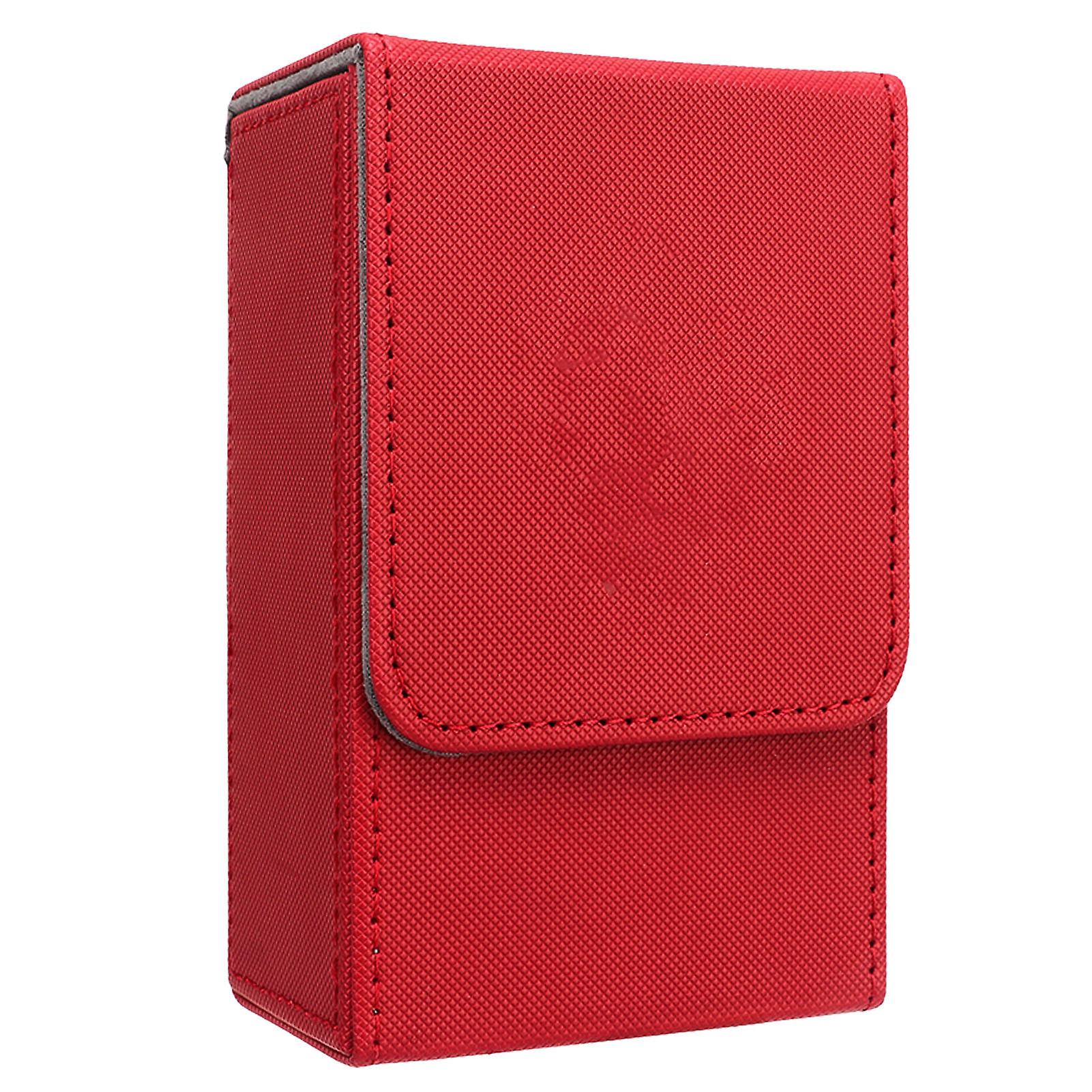 Tarot Storage Box with Sun Moon Design Large Size PU Leather Tarot Card Box for Universal Standard Size Tarot Cards Red