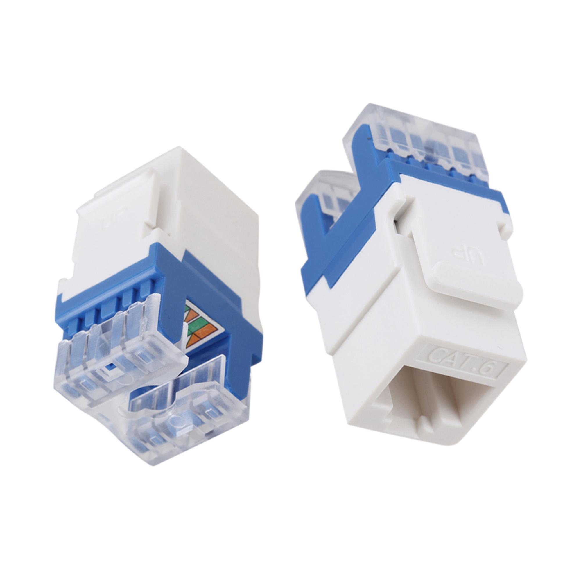 100PCS Cat6 RJ45 Gigabit Coupler Adapter for Keystone Panel 180 Degree