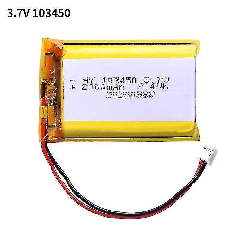 3.7v 103450 Polymer Lithium Battery 2000 Mah Rechargeable Speakers High Capacity-g