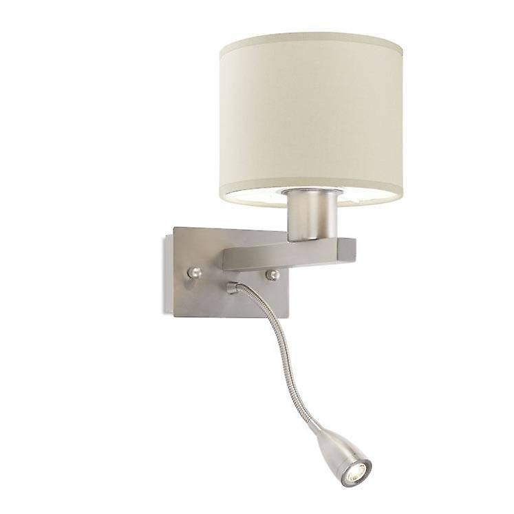 Leds-C4 Torino - LED 2 Light Indoor Wall Light Satin Nickel with Reading Lamp, E27