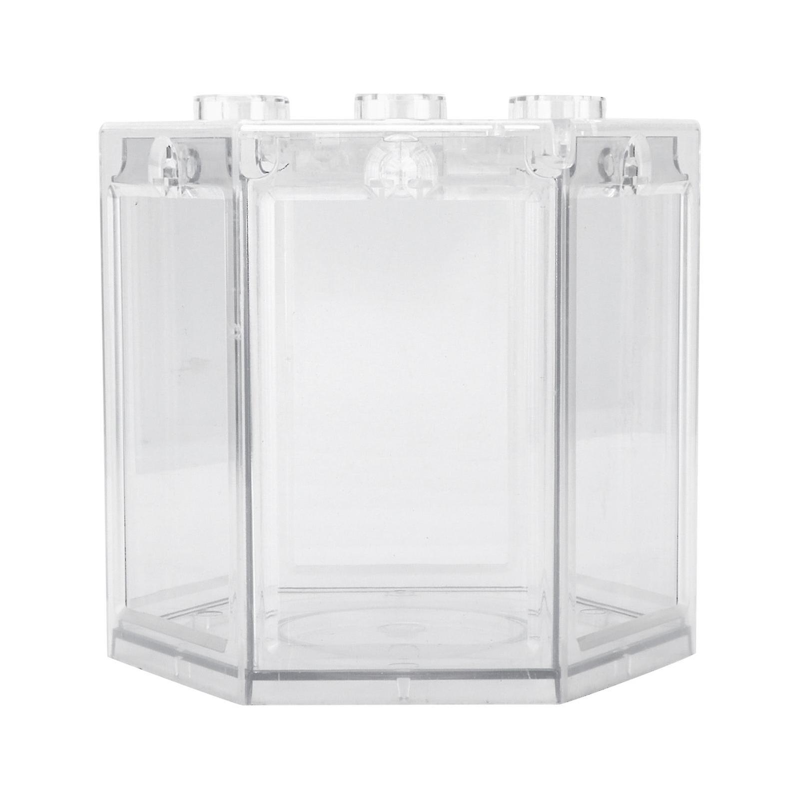 Mini Hexagonal Portable Fish Tank for Office Decoration - Small, Superimposable & Transparent