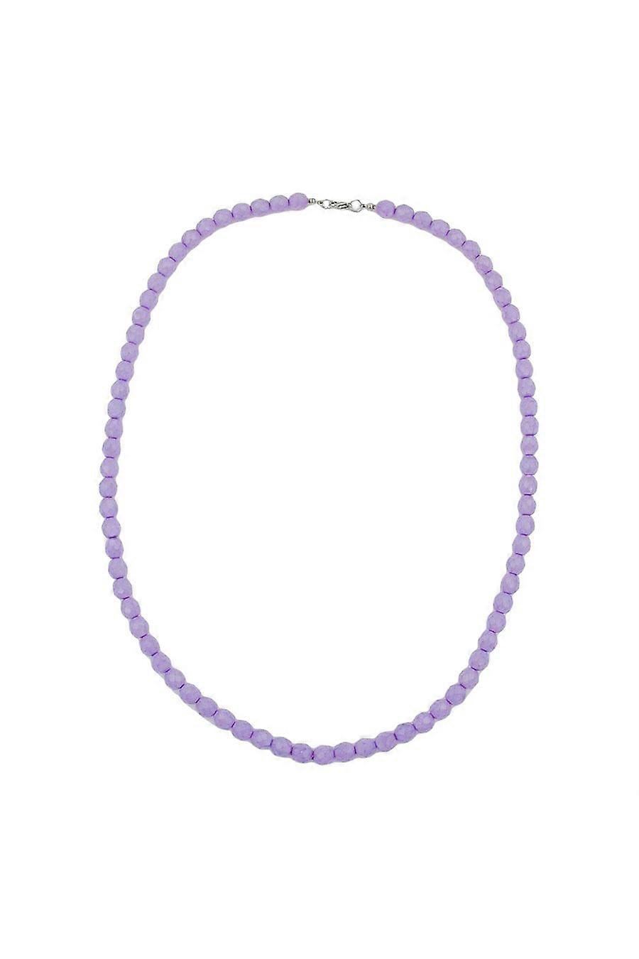 Necklace Glass Beads Lilac 60cm - Gl07434