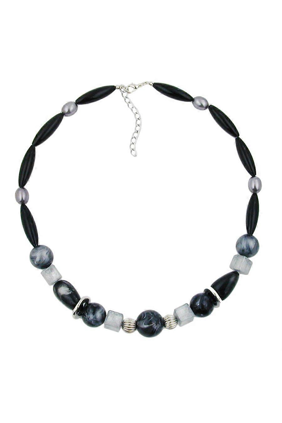 Necklace Black And Silvergrey Beads - Gl01722