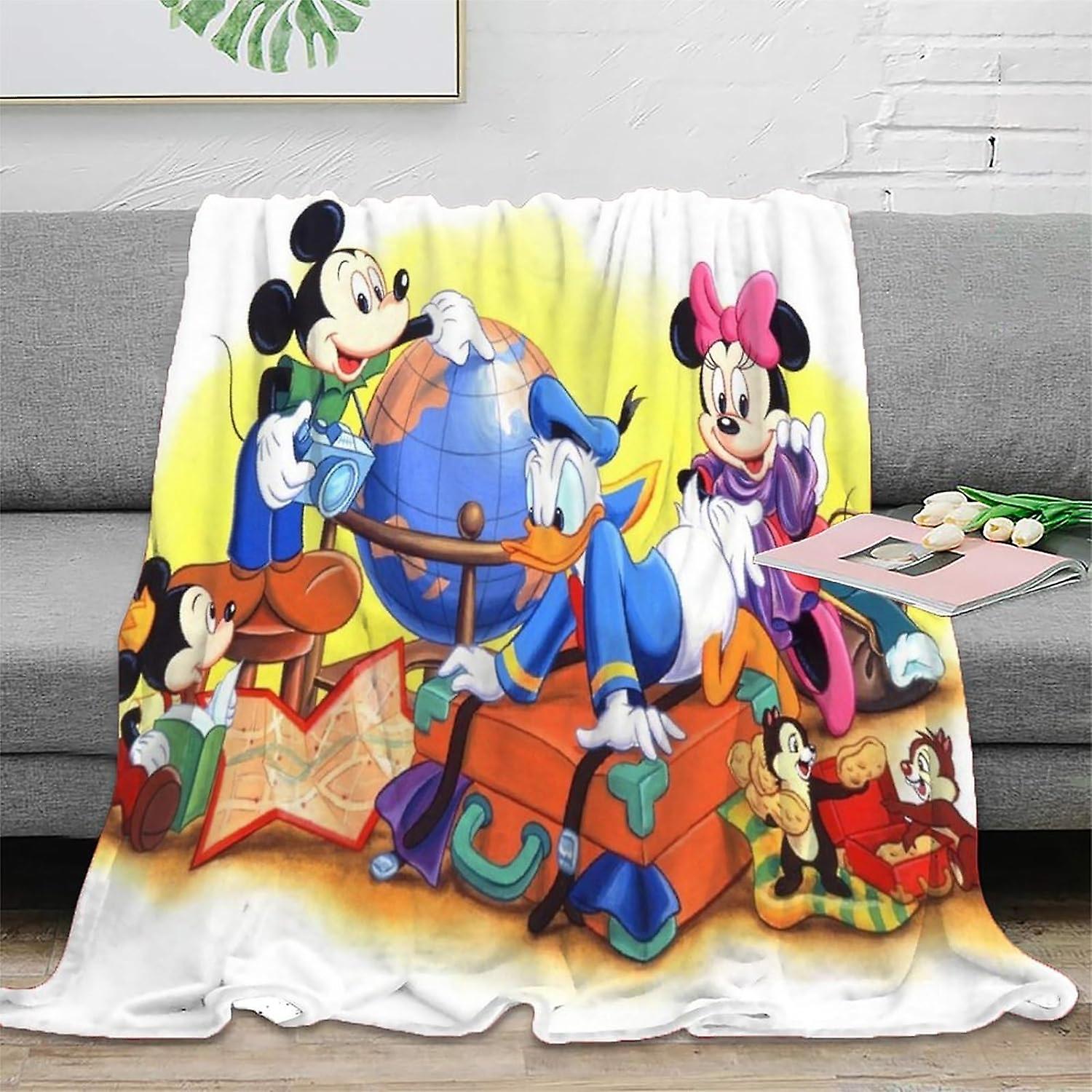 3d Print Mickey Mouse Fleece Blanket Throw for Sofa & Bed,Plush Cosy Fuzzy Blankets Travel,Super Soft And Warm Fluffy Blanket for The Four Seasons