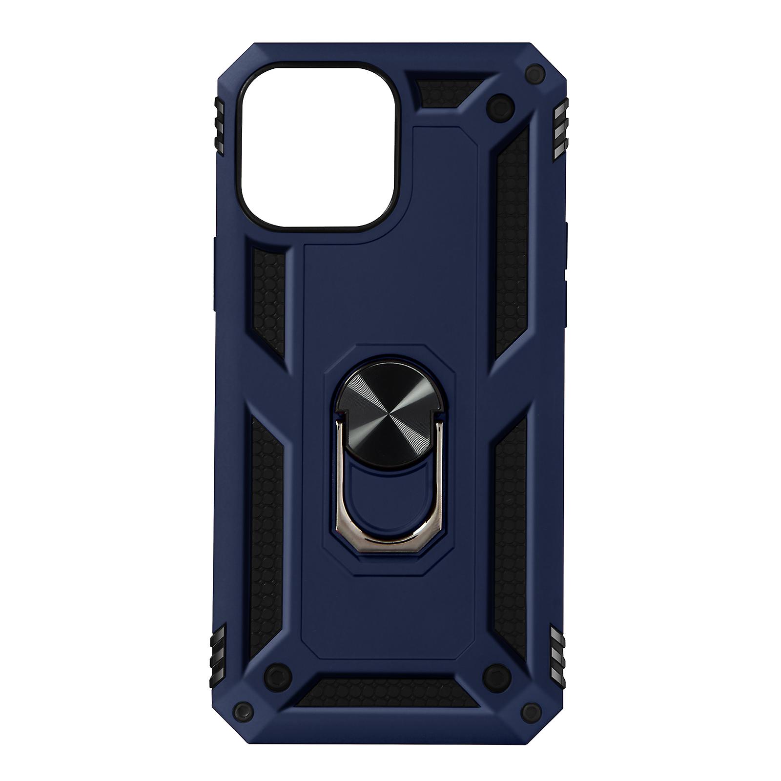 Coque iPhone 13 Pro Antichoc Hybride Bague Support Vidéo bleu