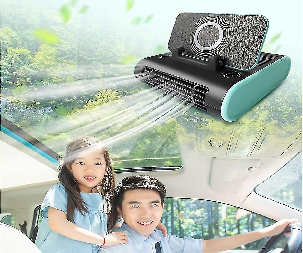 24v car fan, strong wind creative car fan 4-in-1 small cool fan with wireless charging stand, with a