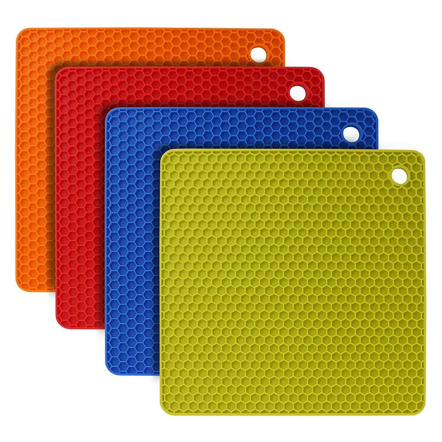 4pcs Placemats Dishwasher Safe Heat-resistant Honeycomb Pattern
