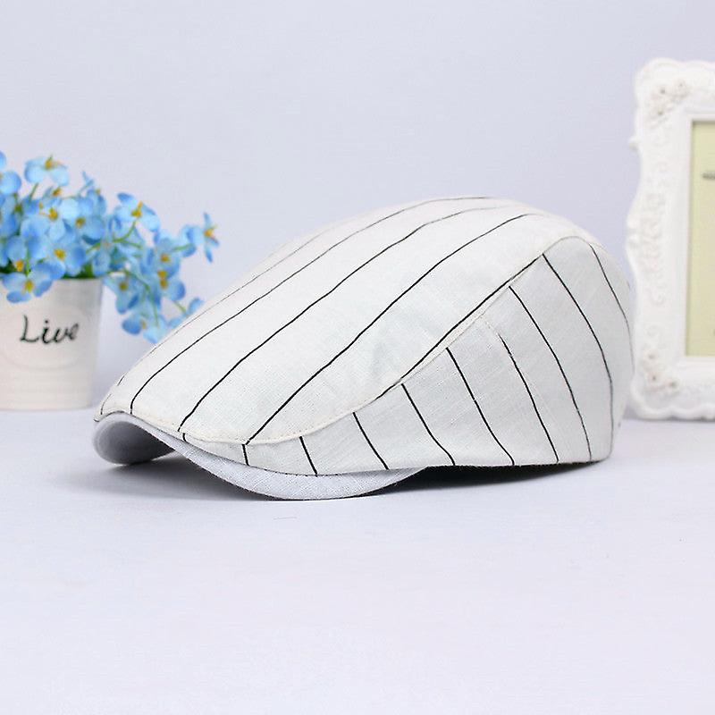 Beret Hat Striped Beret Men's And Women's Cotton Peaked Cap Spring And Summer Advance Hats College Style Sun Hat Girl's Cap