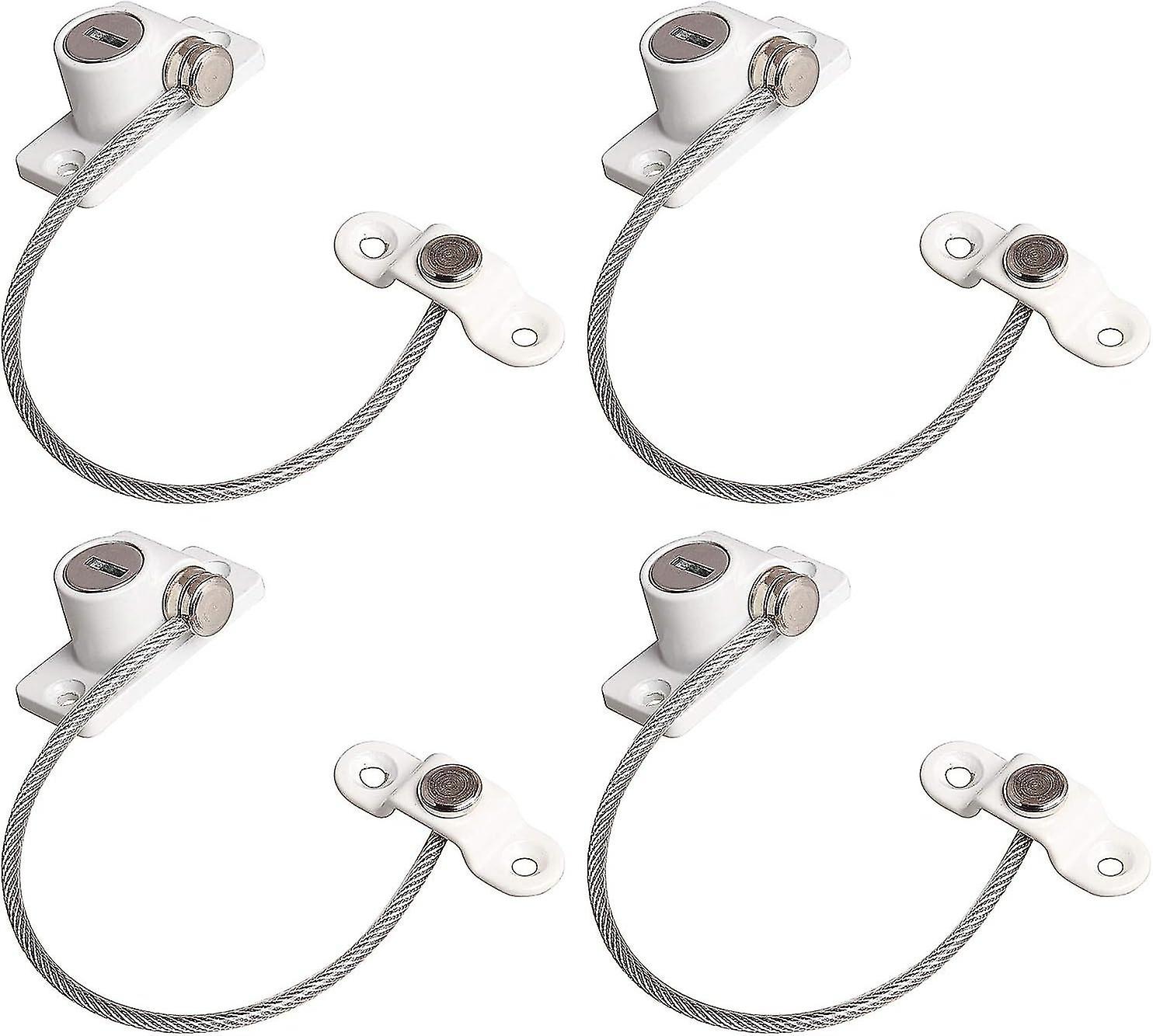 Window Restrictor Locks 4 PCS Window Door Cable Child Baby Security Safety Wire Catch with Screws Ke