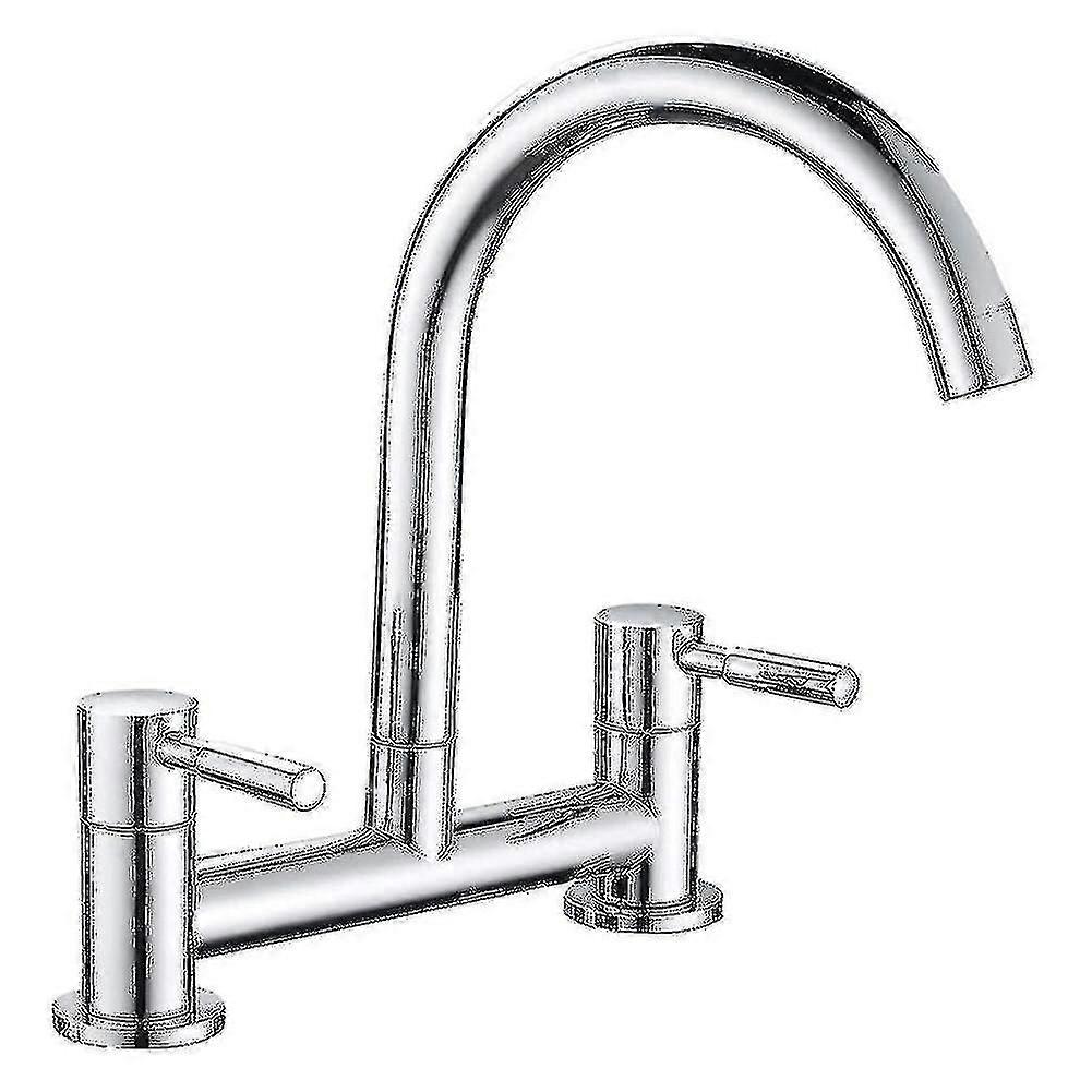 Kitchen Sink Mixer Tap,2 Hole Kitchen Mixer Tap,dual Lever Bridge