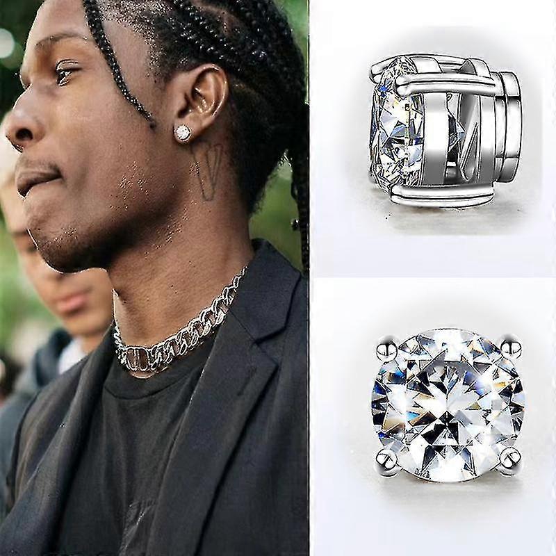 Orecchini A Clip A Clip A Orecchie Magnetiche Forti Cristalline Uomini E Donne Punk Round Zircon Magnet Non Piercing Gioielli 250611y Da 8,15 € | DHgate - Foto 2