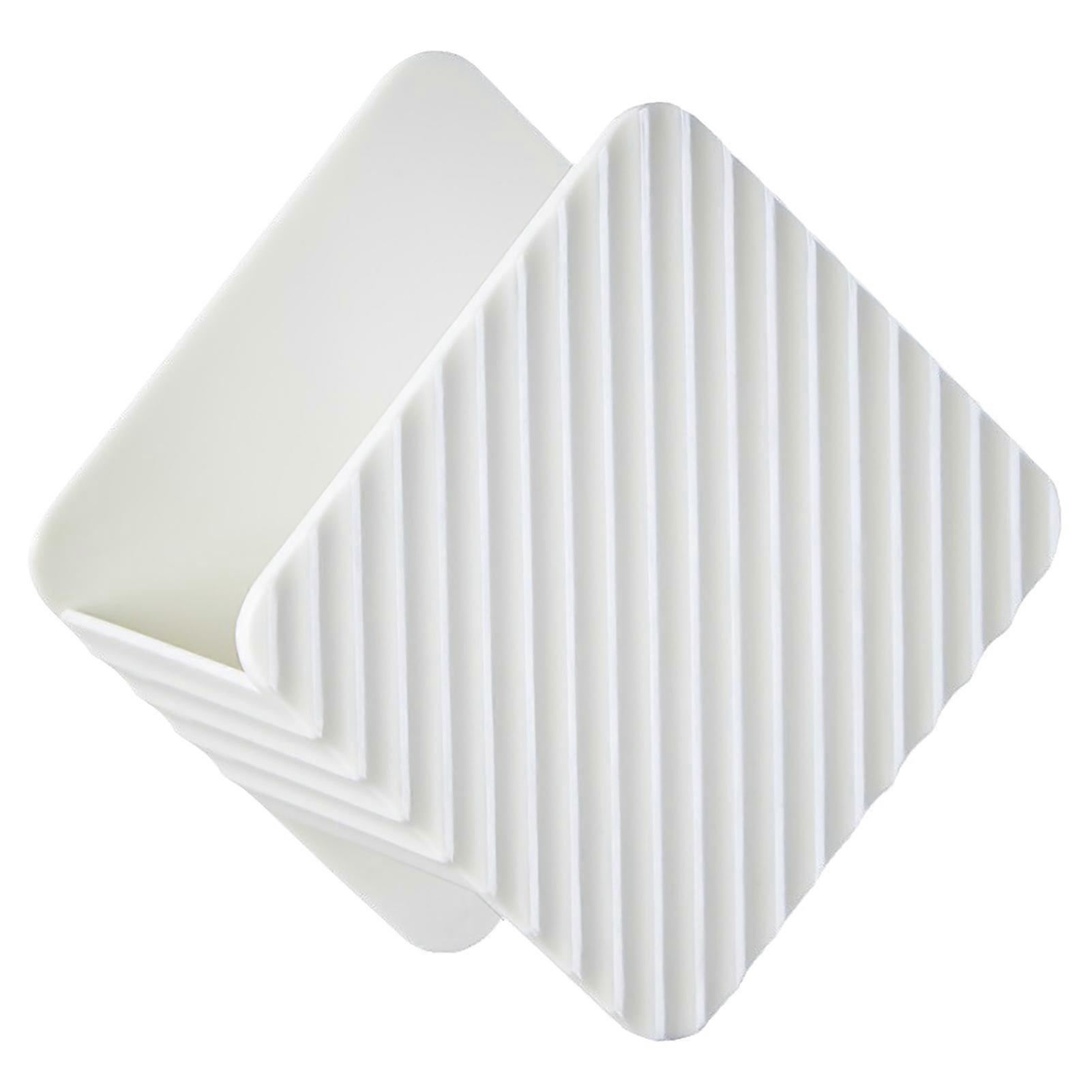 Sponge Holder Plastic Wall Mount Punch Free Multifunctional Sponge Rack For Kitchen Bathroom White