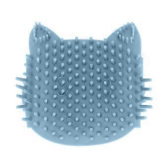 Cat Corner Self Groomer Soft Silicone Massage Cat Itch Board med kattegræs til katte Killinger Hunde Hvalpe Meditation Blue S