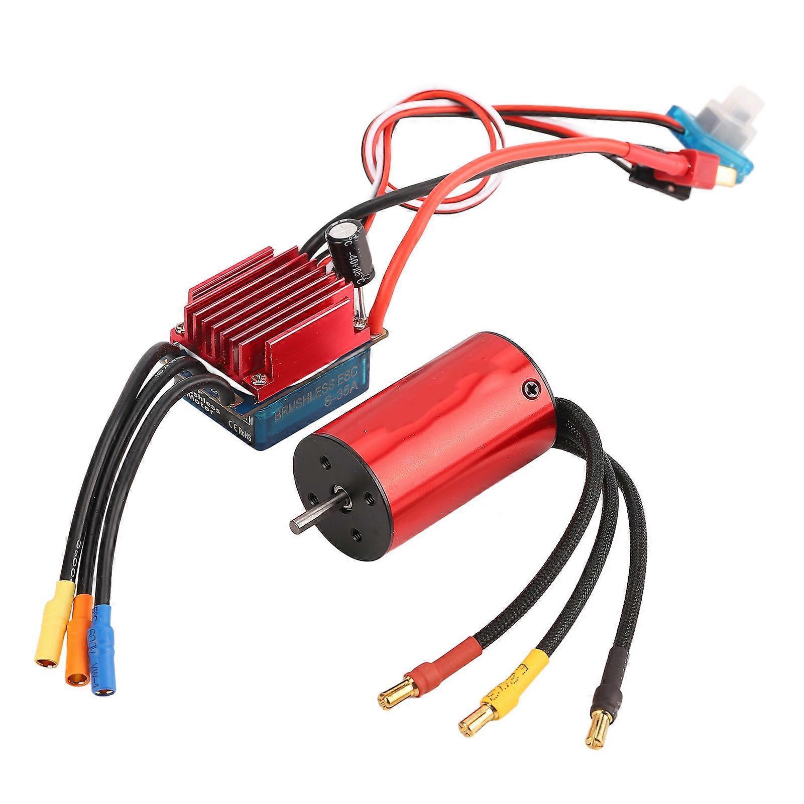 Brushless Motor Esc Kit 4400kv Waterproof Brushless Motor 35a Brushless Esc Set For Hsp For 1/12 Rc Car