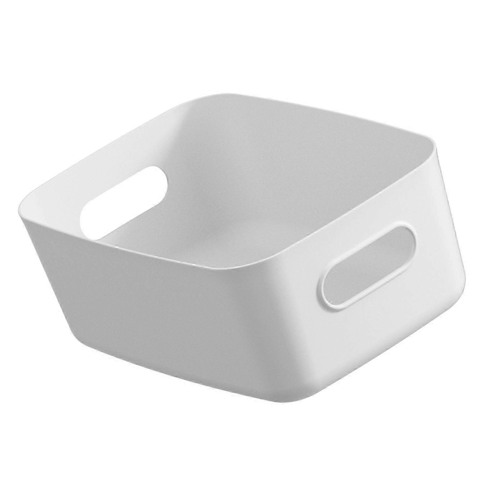 Desktop Storage Box Plastic Open Organizer with Handle Multifunctional Basket for Cosmetic Toys Snacks_Dec