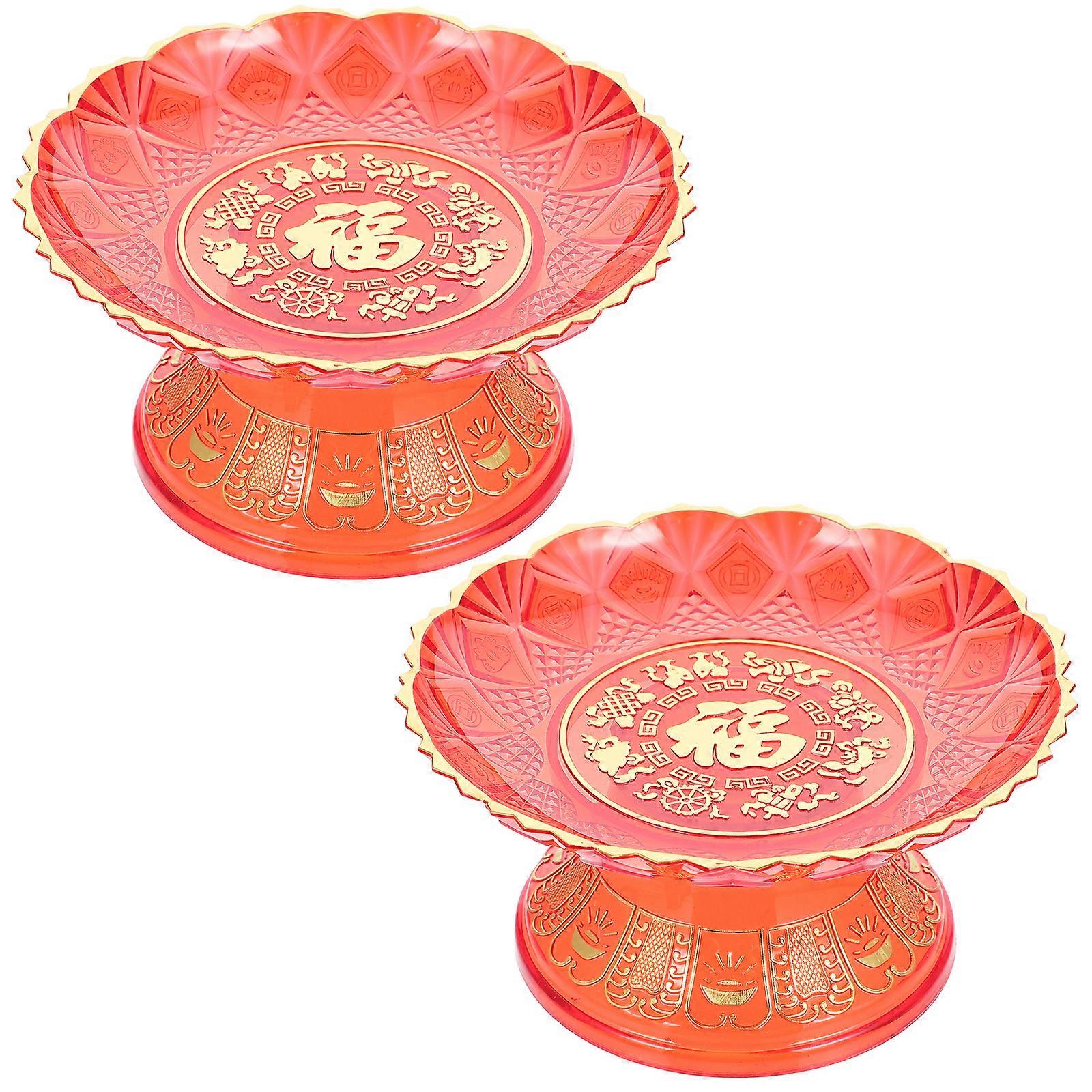 2pcs Buddhist Temple Fruit Plates Temple Fruit Plates Temple Fruit Trays