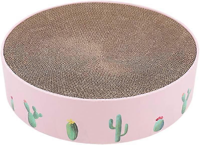 Cat Toy, Corrugated Cardboard Cat Catnip Scraper Board Nail Scraper Mat Kitten Bed Toy-Pink-Small