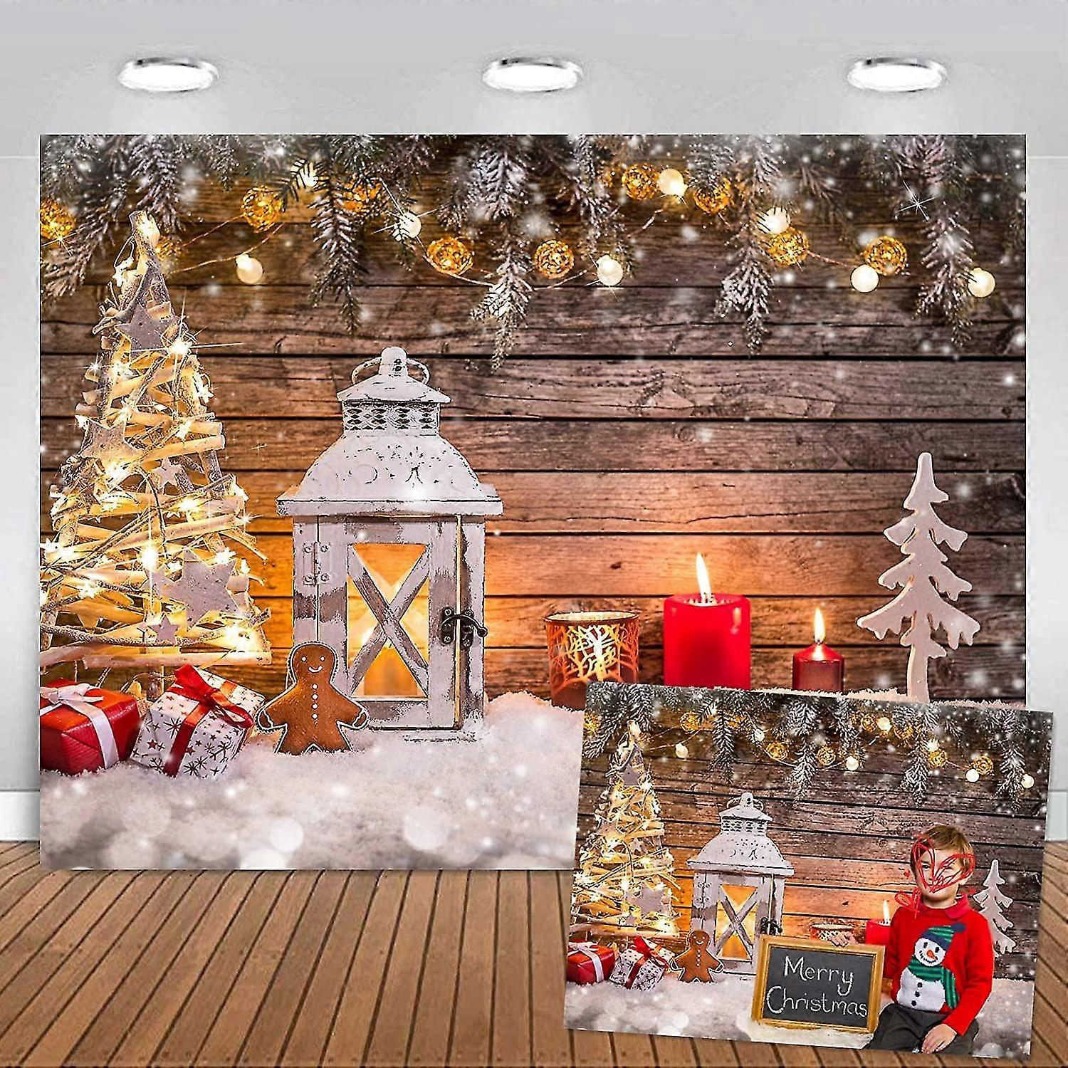 Toile De Fond Photo Noël/hiver – 2,1 X 1,5 M – Tissu Polyester Léger – Pour Studio, Fêtes, Décoration – Personnalisation Possible