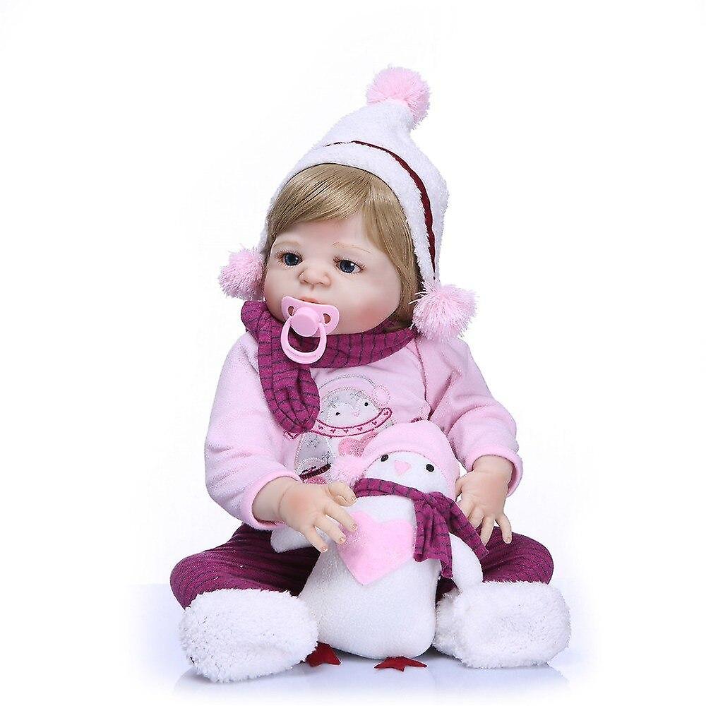 23 بوصة سيليكون كامل الفينيل تولد من جديد طفلة دمى أزياء دمى بيبس تولد من جديد مينينا بنات الاطفال اللعب Giftbrinquedo Bonecas