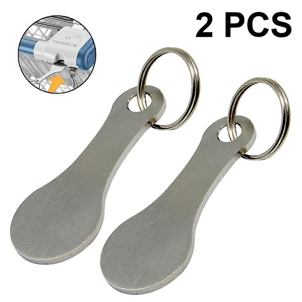 Shopping Trolley Release Key 2 Pcs Universal Shopping Trolley Token Key Chip Shopping Trolley Removable Keys Token Coin Keyring for Shopping Carts