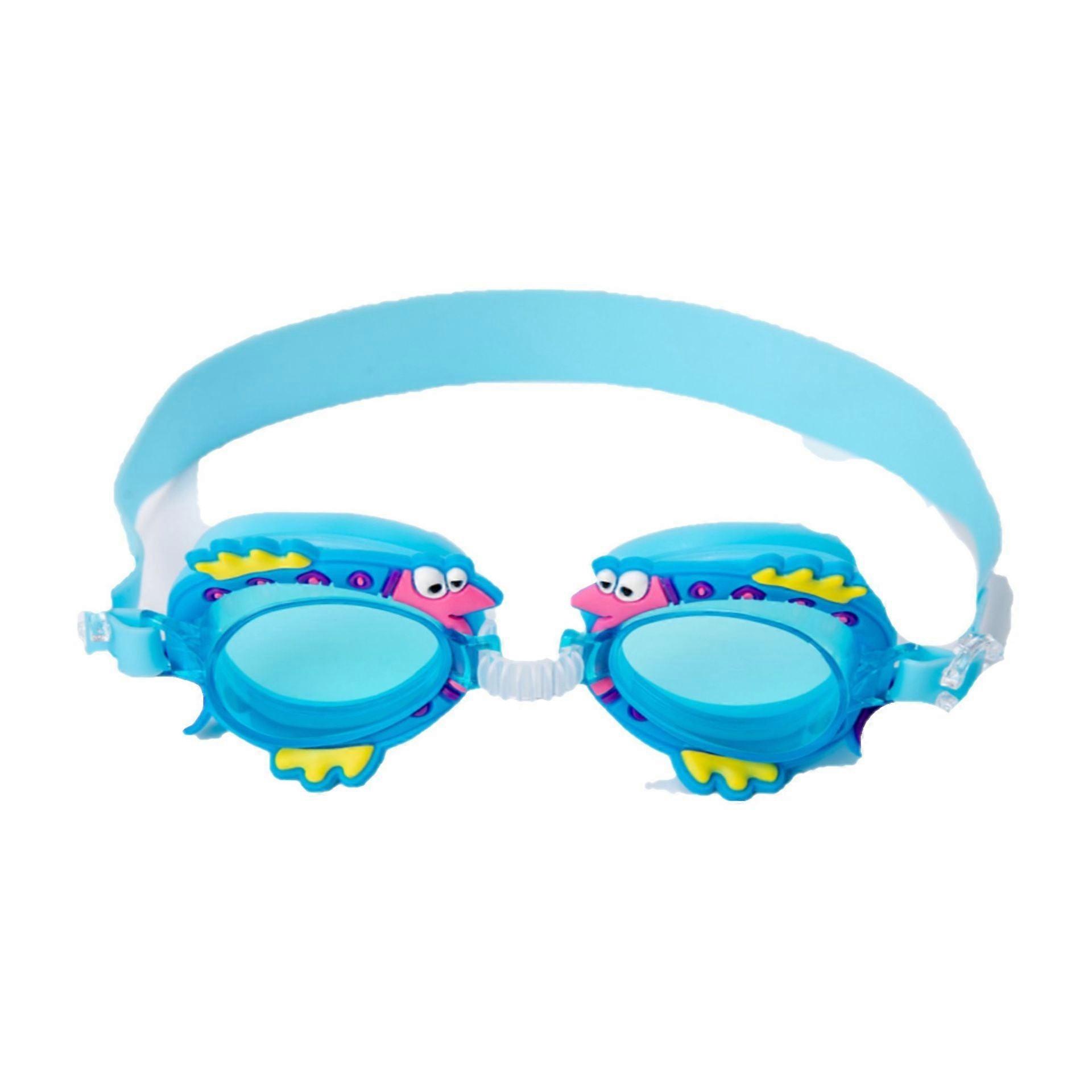 Children's Swim Goggles 2pcs Cute Waterproof Anti-fog Cartoon Mirror With Adjustable