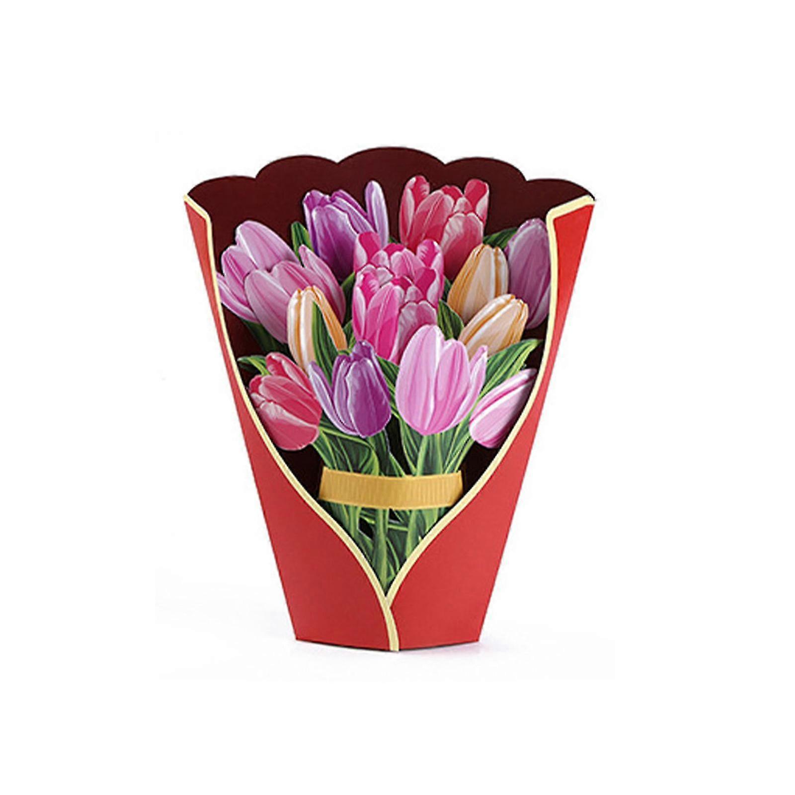 Pop Up Cards, Dear Dahlia, Sized Flower Bouquet 3d Popup Greeting Cards With And Envelope - Dahlia Cala Lily