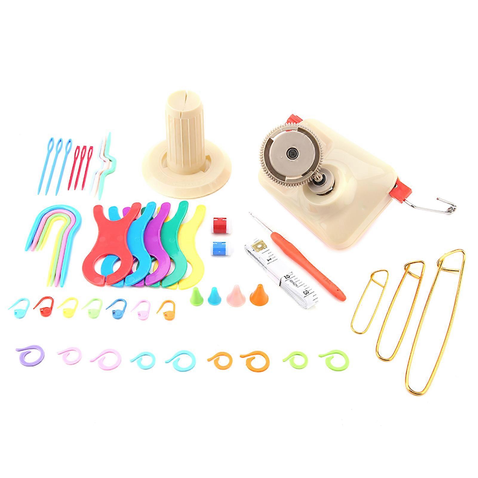 Knitting Wool Winder Kit with Winder Pin Counter Inch Meter Weaving Tool Set