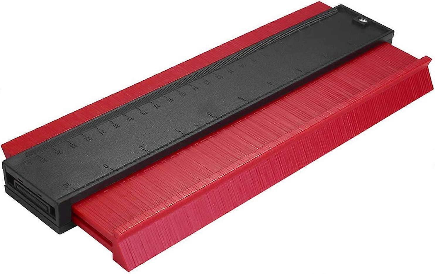 10in Profile Gauge, Contour Duplicator for Winding Pipes, Circular Frames, Ducts Wood Profile Measurer, Professional Accurate Tiling Tool, Red