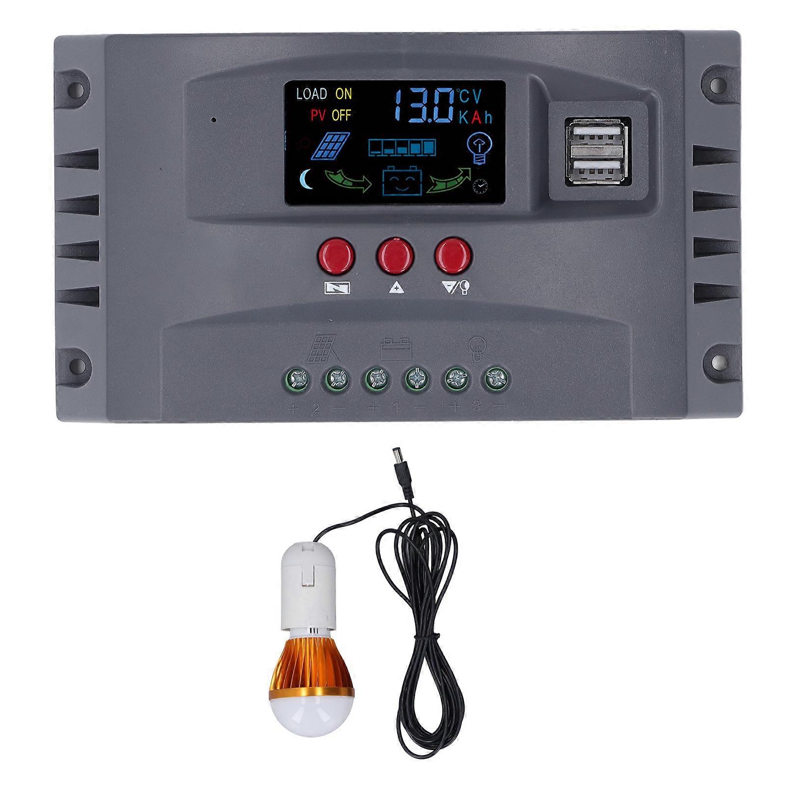Solar Charge Controller with Light LCD MPPT Overcurrent Protection Solar Charge Controller 12V 24V 10A YEMAA