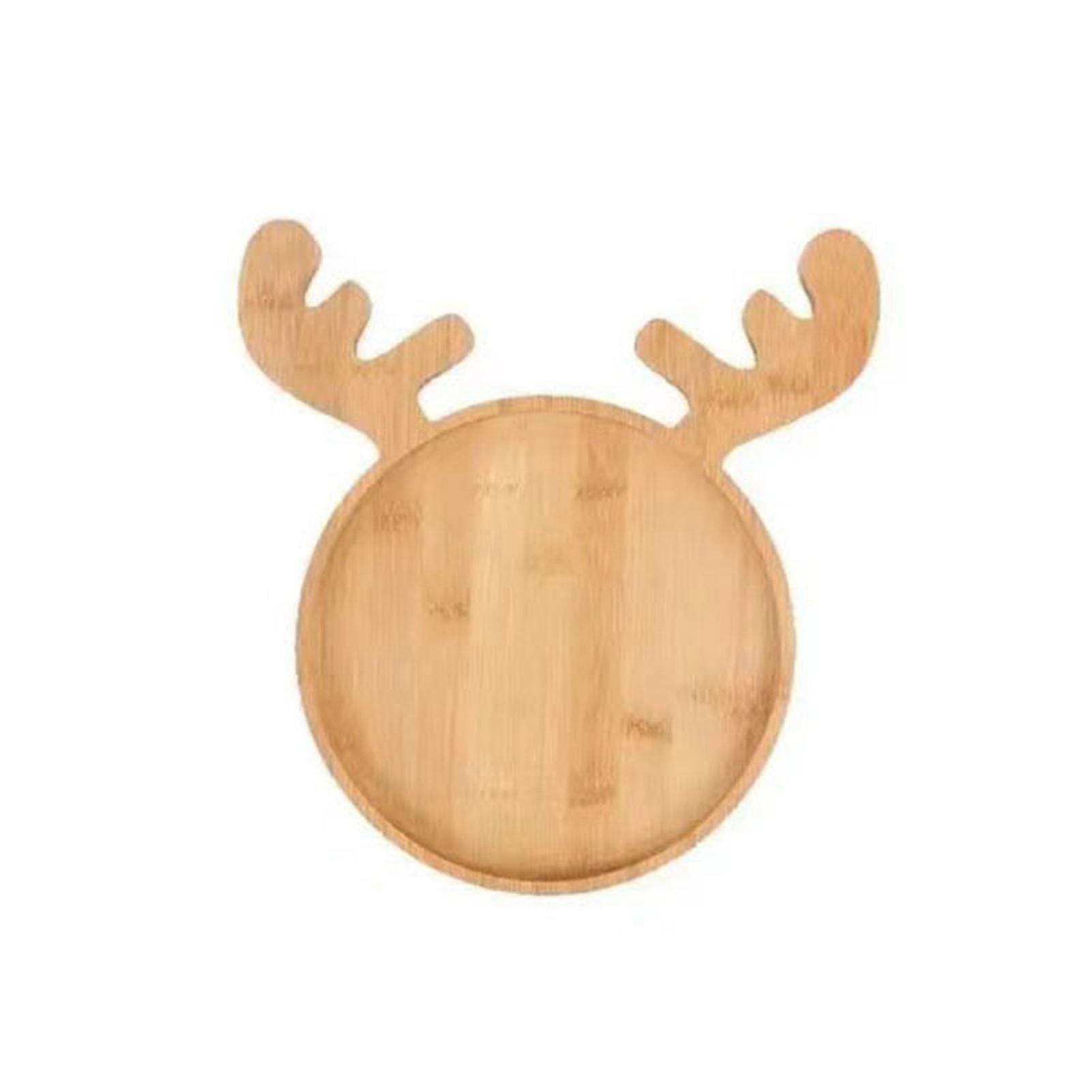 Noel Ağacı Ahşap Tepsi Karikatür Şapka Elk Şekli Rustik Çiftlik Evi Dekor Çok fonksiyonlu Aperatif Takı Meyve Servis Tabağı Saklama Tutucu