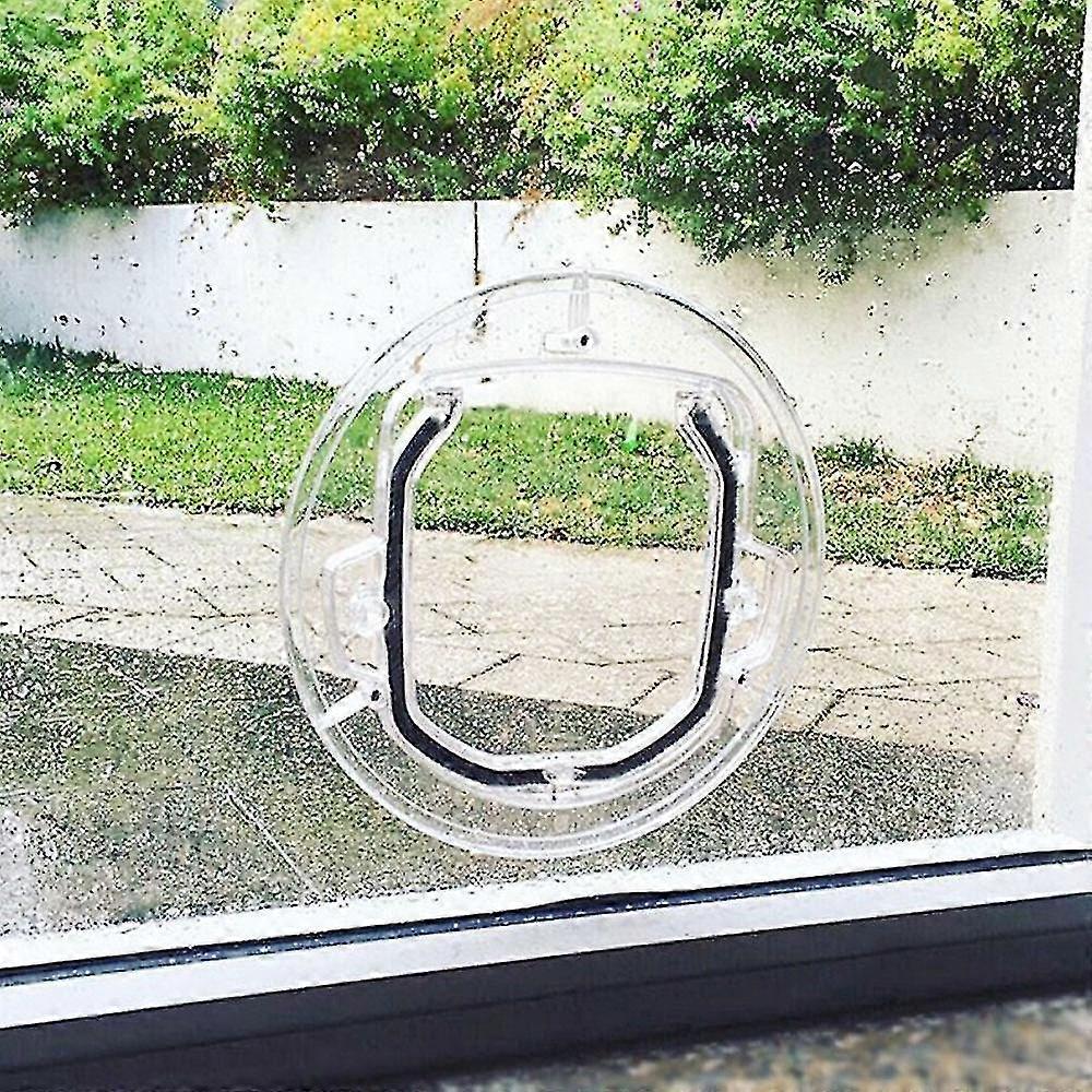 Clear Glass Pet Door 30cm * 30cm * 4cm Selective Entry, Easy To Install, Manual Lock, Energy Efficient