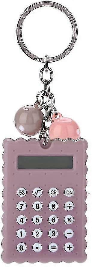 Mini Calculator, Portable Pocket Candy Color Pvc 8 Digits Electronic Calculator With Silicone Buttons And Keychain Buckle For Children Students(blue)