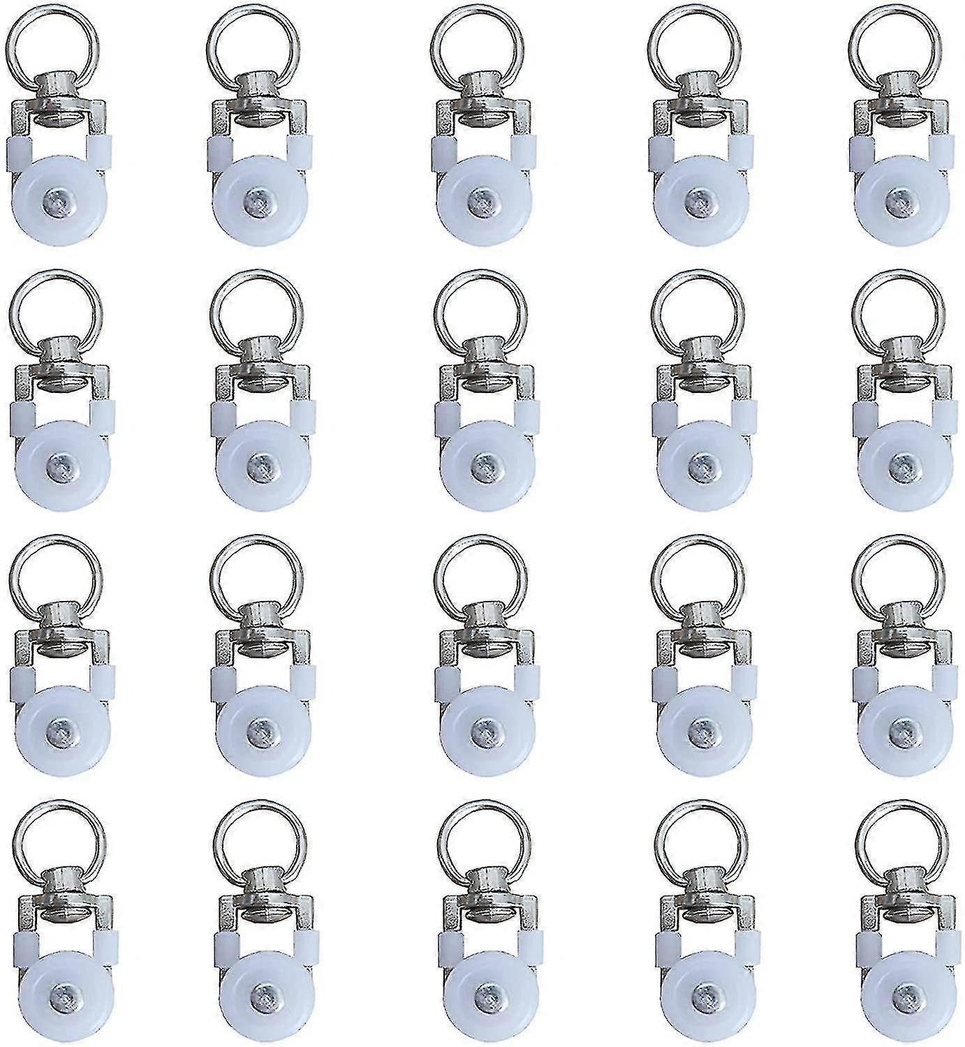 20pcs Curtain Track Rollers,track Rollers,curtain Rod Rollers Sliders,silent Pulley,window Curtain Track Double Track Roller