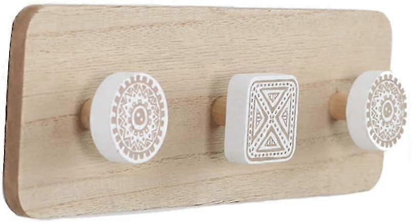 Sap- Wooden Hook Patches Solid Wall Coat Rack (size : L-30cm)