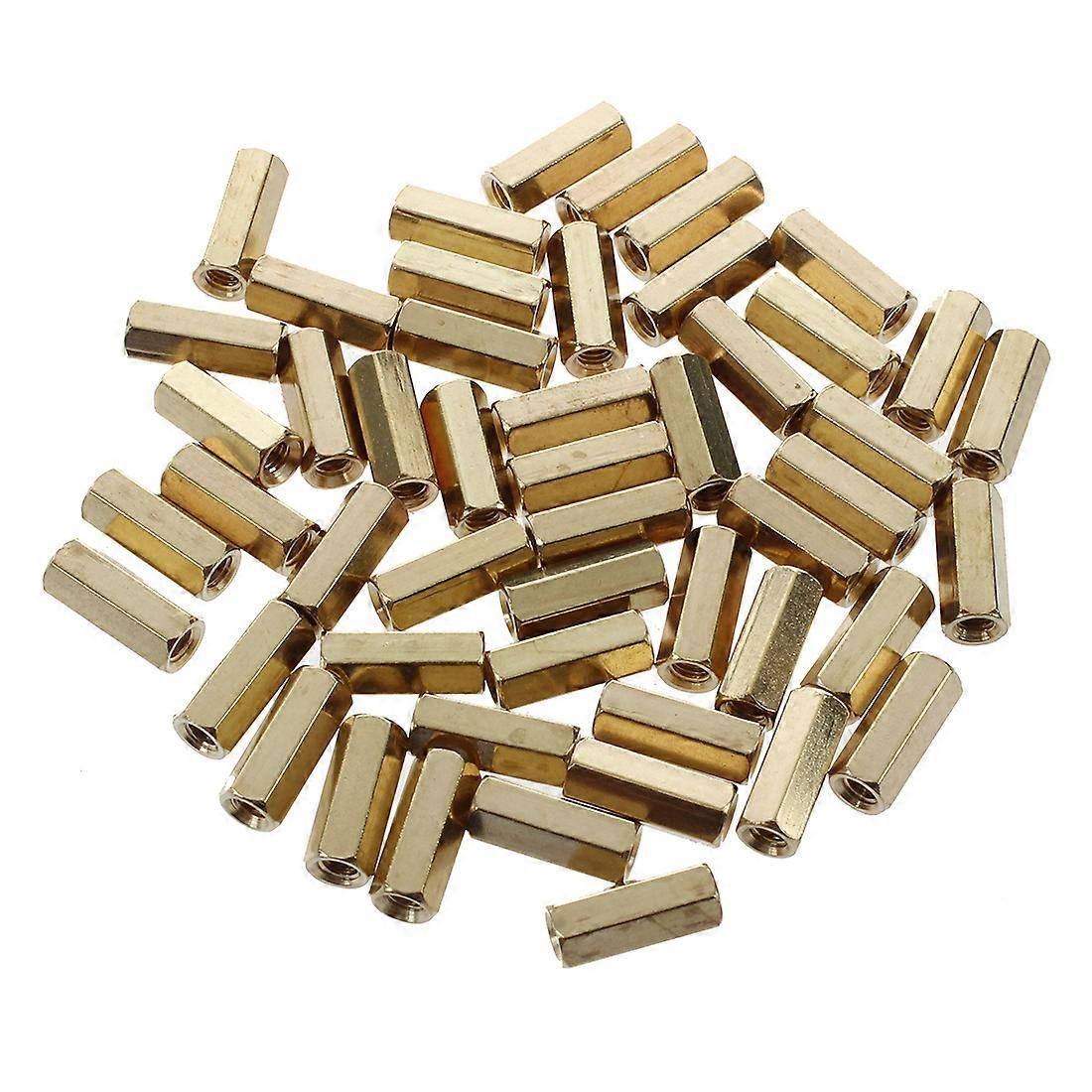 12mm Long Metal Hexagonal Female Thread PCB Standoff Spacers 50 Pcs