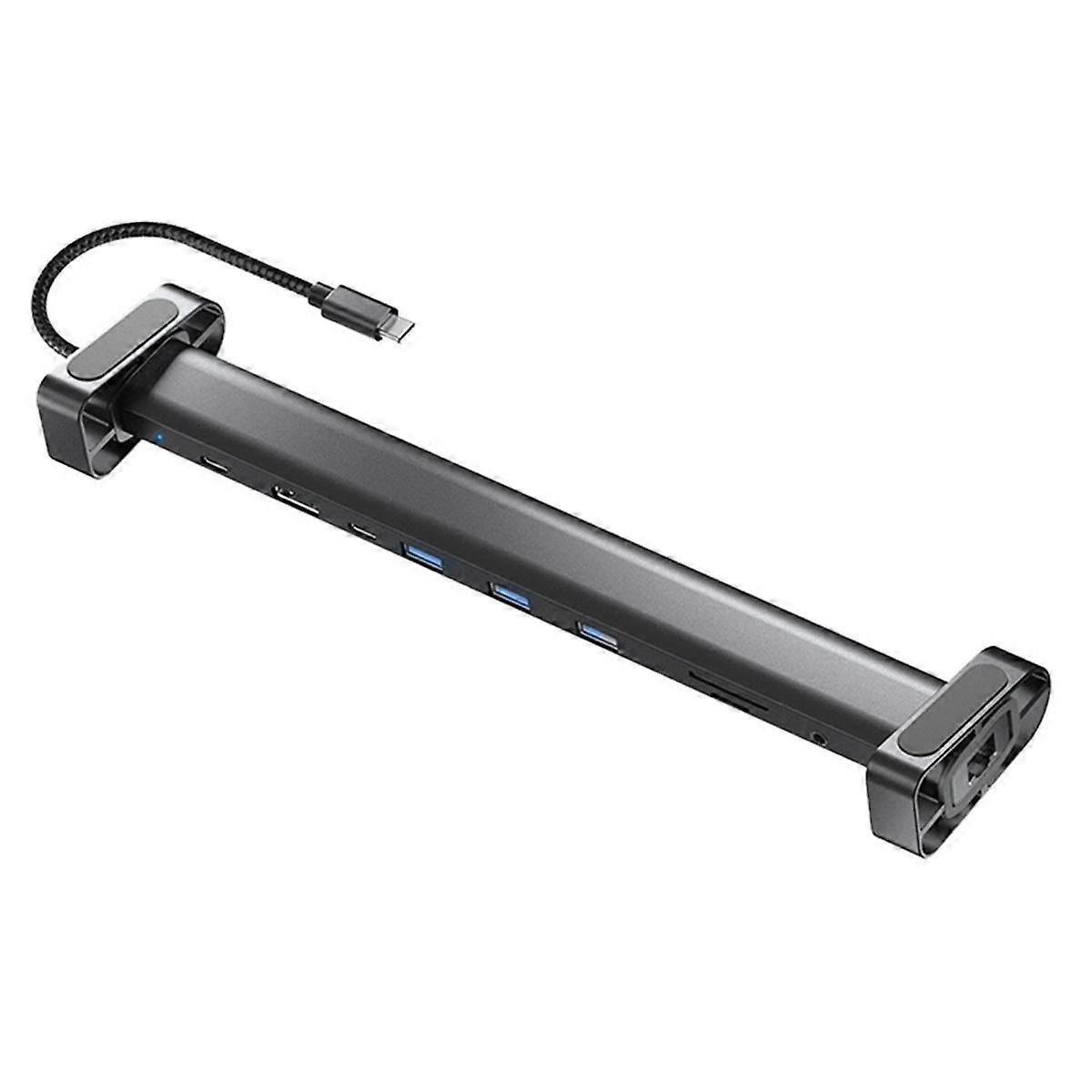 10 in 1 USB C Hub Multiport Adapter Tragbarer Dongle 4K PD 100W USB 3.0 Gigabit Ethernet RJ45 Dockstation Laptopständer
